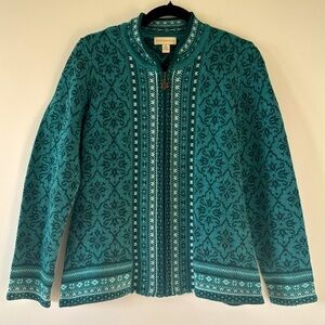 Appleseed’s Nordic Full Zip Sweater Size Medium Excellent!